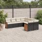 Preview: ARDEBO.de - 8-tlg. Garten-Sofagarnitur mit Kissen Schwarz Poly Rattan