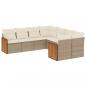 Preview: 8-tlg. Garten-Sofagarnitur mit Kissen Beige Poly Rattan