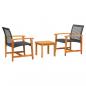 Preview: 3-tlg. Bistro-Set Schwarz Poly Rattan und Akazienholz