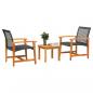 Preview: 3-tlg. Bistro-Set Schwarz Poly Rattan und Akazienholz