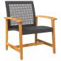 Preview: 3-tlg. Bistro-Set Schwarz Poly Rattan und Akazienholz