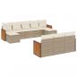 Preview: 10-tlg. Garten-Sofagarnitur mit Kissen Beige Poly Rattan