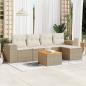 Preview: ARDEBO.de - 6-tlg. Garten-Sofagarnitur mit Kissen Beige Poly Rattan