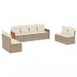 Preview: ARDEBO.de - 8-tlg. Garten-Sofagarnitur mit Kissen Beige Poly Rattan