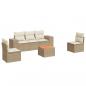 Preview: 6-tlg. Garten-Sofagarnitur mit Kissen Beige Poly Rattan