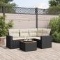 Preview: ARDEBO.de - 5-tlg. Garten-Sofagarnitur mit Kissen Schwarz Poly Rattan