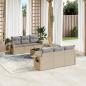 Preview: ARDEBO.de - 7-tlg. Garten-Sofagarnitur mit Kissen Beige Poly Rattan