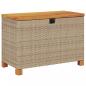 Preview: Gartentruhe Beige 80x40x48 cm Poly Rattan Akazienholz