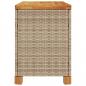 Preview: Gartentruhe Beige 80x40x48 cm Poly Rattan Akazienholz