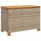 Preview: Gartentruhe Beige 80x40x48 cm Poly Rattan Akazienholz