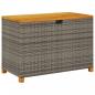 Preview: ARDEBO.de - Gartentruhe Grau 110x55x63 cm Poly Rattan Akazienholz