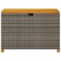 Preview: Gartentruhe Grau 110x55x63 cm Poly Rattan Akazienholz