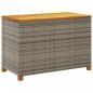 Preview: Gartentruhe Grau 110x55x63 cm Poly Rattan Akazienholz