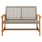 Preview: Gartenbank Grau 112 cm Poly Rattan und Akazienholz