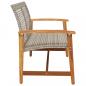 Preview: Gartenbank Grau 112 cm Poly Rattan und Akazienholz