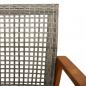 Preview: Gartenbank Grau 112 cm Poly Rattan und Akazienholz