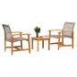 Preview: 3-tlg. Bistro-Set Grau Poly Rattan und Akazienholz