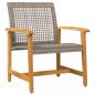 Preview: 3-tlg. Bistro-Set Grau Poly Rattan und Akazienholz