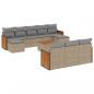 Preview: ARDEBO.de - 11-tlg. Garten-Sofagarnitur mit Kissen Beige Poly Rattan