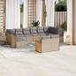 Preview: ARDEBO.de - 12-tlg. Garten-Sofagarnitur mit Kissen Beige Poly Rattan