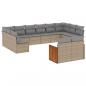 Preview: 12-tlg. Garten-Sofagarnitur mit Kissen Beige Poly Rattan