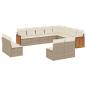 Preview: ARDEBO.de - 12-tlg. Garten-Sofagarnitur mit Kissen Beige Poly Rattan