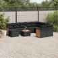 Preview: ARDEBO.de - 11-tlg. Garten-Sofagarnitur mit Kissen Schwarz Poly Rattan