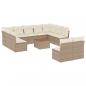 Preview: ARDEBO.de - 12-tlg. Garten-Sofagarnitur mit Kissen Beige Poly Rattan