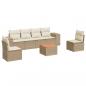 Preview: ARDEBO.de - 7-tlg. Garten-Sofagarnitur mit Kissen Beige Poly Rattan