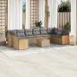 Preview: ARDEBO.de - 11-tlg. Garten-Sofagarnitur mit Kissen Beige Poly Rattan