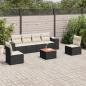 Preview: ARDEBO.de - 7-tlg. Garten-Sofagarnitur mit Kissen Schwarz Poly Rattan