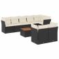 Preview: 9-tlg. Garten-Sofagarnitur mit Kissen Schwarz Poly Rattan