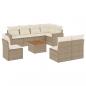 Preview: ARDEBO.de - 9-tlg. Garten-Sofagarnitur mit Kissen Beige Poly Rattan