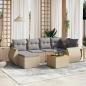 Preview: ARDEBO.de - 7-tlg. Garten-Sofagarnitur mit Kissen Beige Poly Rattan