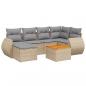 Preview: 7-tlg. Garten-Sofagarnitur mit Kissen Beige Poly Rattan