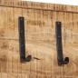 Preview: Wandgarderobe mit 5 Haken Massivholz Mango