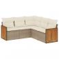 Preview: ARDEBO.de - 5-tlg. Garten-Sofagarnitur mit Kissen Beige Poly Rattan