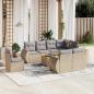 Preview: ARDEBO.de - 9-tlg. Garten-Sofagarnitur mit Kissen Beige Poly Rattan