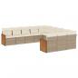 Preview: ARDEBO.de - 11-tlg. Garten-Sofagarnitur mit Kissen Beige Poly Rattan