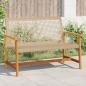 Preview: ARDEBO.de - Gartenbank Beige 112 cm Poly Rattan und Akazienholz