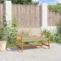 Preview: Gartenbank Beige 112 cm Poly Rattan und Akazienholz