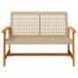 Preview: Gartenbank Beige 112 cm Poly Rattan und Akazienholz