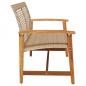 Preview: Gartenbank Beige 112 cm Poly Rattan und Akazienholz