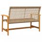 Preview: Gartenbank Beige 112 cm Poly Rattan und Akazienholz