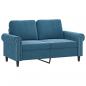 Preview: 2-Sitzer-Sofa mit Zierkissen Blau 120 cm Samt