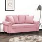 Preview: ARDEBO.de - 2-Sitzer-Sofa mit Zierkissen Rosa 120 cm Samt