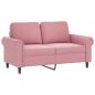 Preview: 2-Sitzer-Sofa mit Zierkissen Rosa 120 cm Samt