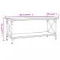 Preview: Couchtisch Grau Sonoma 100x45x45 cm Holzwerkstoff und Eisen