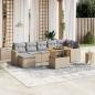 Preview: ARDEBO.de - 8-tlg. Garten-Sofagarnitur mit Kissen Beige Poly Rattan