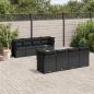 Preview: ARDEBO.de - 9-tlg. Garten-Sofagarnitur mit Kissen Schwarz Poly Rattan